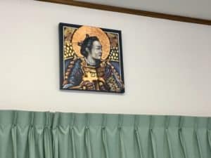 Takayama painting inside Osaka cathedral